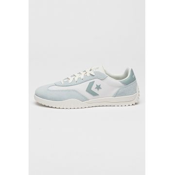 Pantofi sport cu segmente din piele intoarsa Run Star Chevron - Alb/Verde menta