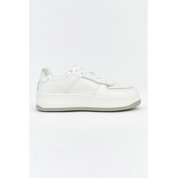 Pantofi sport cu varf rotund - Alb/Gri