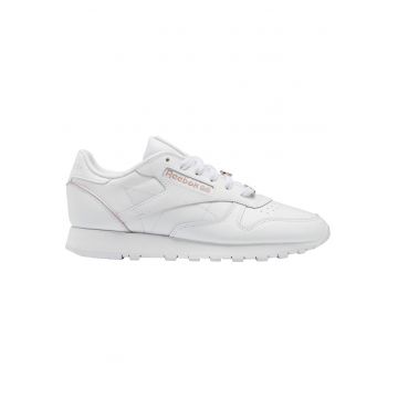 Pantofi sport dama  Classic - piele naturala - alb - detalii metalice