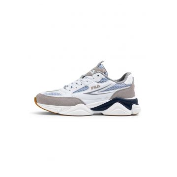 Pantofi sport de piele ecologica cu insertii din material textil Recade - Alb/Gri