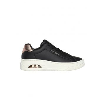 Pantofi sport de piele ecologica Uno Court - Negru/Auriu rose