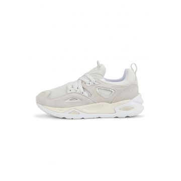 Pantofi sport de piele intoarsa cu garnituri de plasa Trc Blaze - Alb murdar