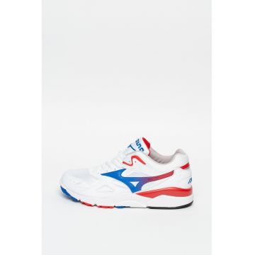 Pantofi sport din piele ecologica cu insertii din plasa Sky Medal - Rosu/Alb/Albastru