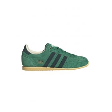 Pantofi sport Japan de piele intoarsa cu perforatii - Verde deschis/Bleumarin