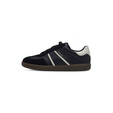 Pantofi sport low-cut cu insertii de piele intoarsa - Negru/Alb murdar