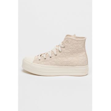 Pantofi sport low-cut cu platforma si model texturat Lift - Maro nisip
