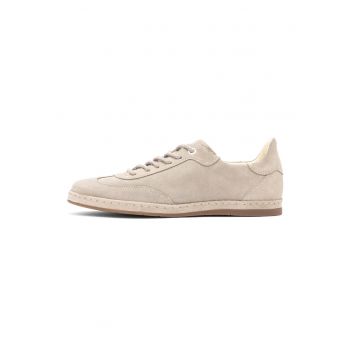Pantofi sport low-cut din piele intoarsa - Bej