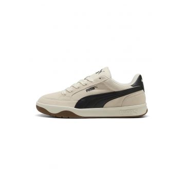 Pantofi sport Park LT din piele intoarsa cu logo contrastant - Negru/Caramel/Bej deschis