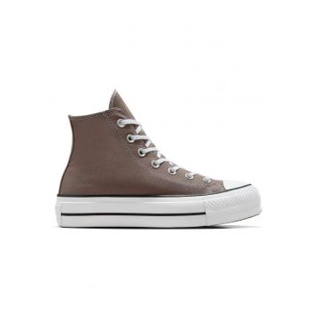 Tenisi dama -  Chuck Taylor All Star - platforma ridicata - panza - maro