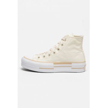 Tenisi inalti cu platforma Chuck Taylor All Star Lift - Alb fildes