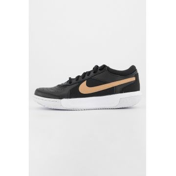 Pantofi cu insertii de piele pentru tenis Zoom Court Lite - Negru/Bronz