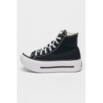 Pantofi sport All Star Lift Double cu platforma - Alb/Negru
