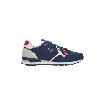Pantofi sport cu insertii de piele intoarsa - Bleumarin