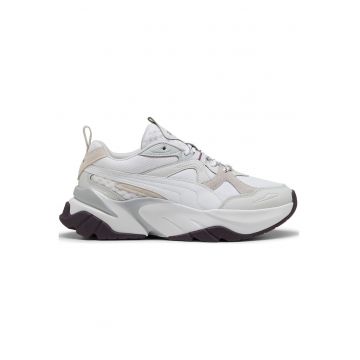 Pantofi sport dama -  Sophyr - material textil si piele intoarsa - alb