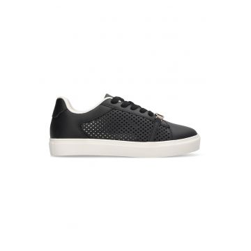 Pantofi sport din piele cu detalii cu perforatii - Negru