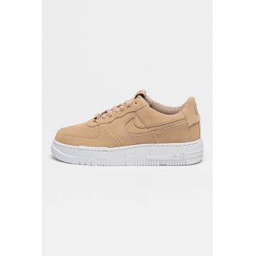 Pantofi sport din piele nabuc AF1 - Maro camel