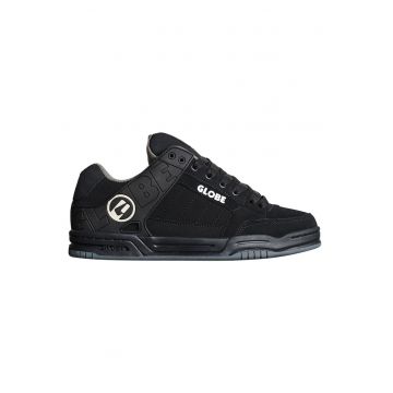 Pantofi sport din piele nabuc cu sireturi si talpa plata