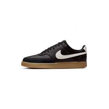 Pantofi sport low-cut Court Vision cu garnituri din piele - Negru/Maro deschis
