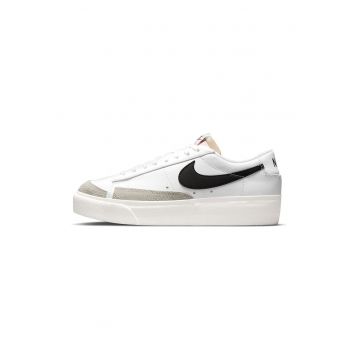 Pantofi sport low-cut de piele cu garnituri de piele intoarsa Blazer - Alb/Negru