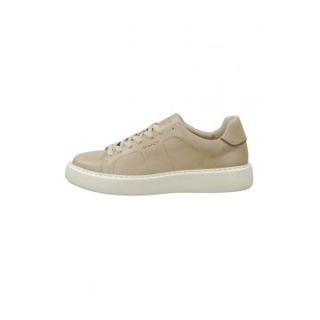 Pantofi sport low-cut de piele - Maro nisip