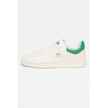 Pantofi sport low-cut de piele nabuc - Alb/Verde