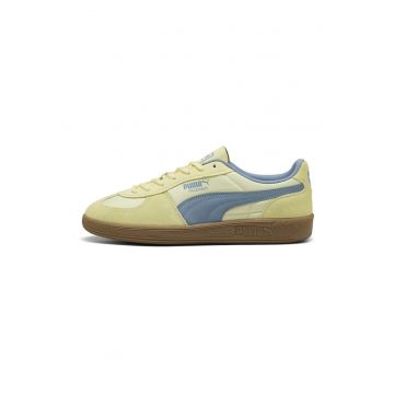 Pantofi sport Palermo Pop de piele intoarsa cu insertii de piele ecologica - Albastru pastel/Galben deschis