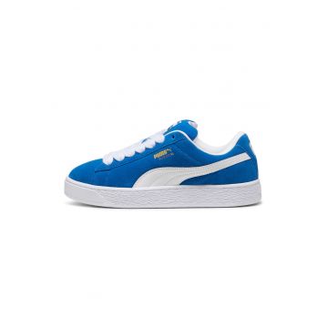 Pantofi sport XL Jasmine din piele intoarsa cu sireturi de rezerva - Alb/Albastru royal