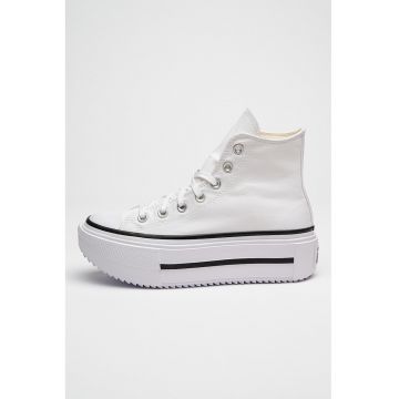 Tenisi All Star Lift Double Stack flatform - Alb/Negru stins