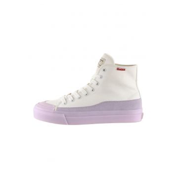 Tenisi high-cut cu insertii de piele intoarsa