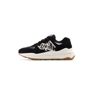 57/40 Pantofi sport din piele intoarsa cu detaliu logo - Negru/Bej