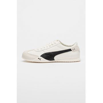 Pantofi sport Bella UT LEA low-cut cu insertii din piele intoarsa - Negru stins/Alb murdar