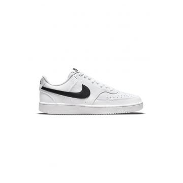 Pantofi sport Court Vision Low Next Nature din piele ecologica - Alb/Negru