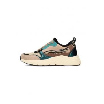 Pantofi sport cu insertii de piele intoarsa ecologica