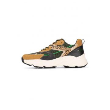 Pantofi sport cu insertii din material textil si talpa wedge