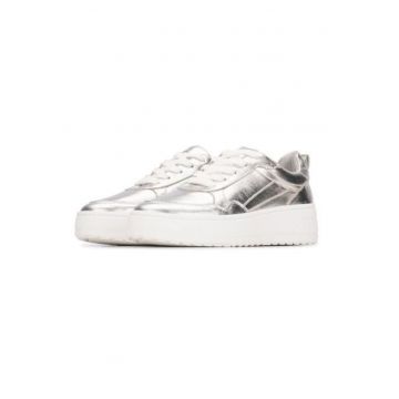 Pantofi sport cu platforma si aspect metalizat din piele Anemone