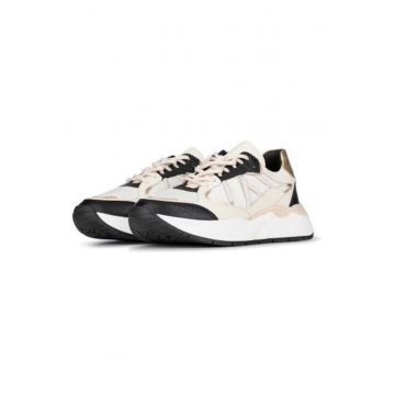 Pantofi sport cu talpa wedge din piele -