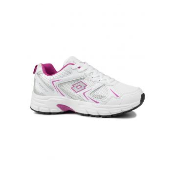 Pantofi sport dama  KITAURA - alb - material sintetic - pentru fitness - sistem de inchidere siret