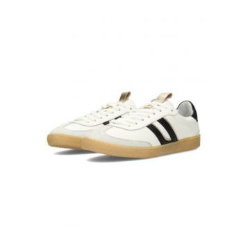 Pantofi sport de piele si piele intoarsa cu sireturi