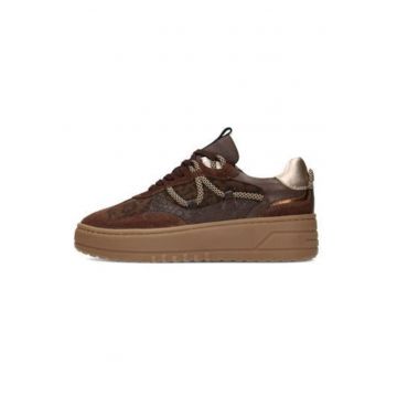 Pantofi sport din piele cu insertii din piele intoarsa