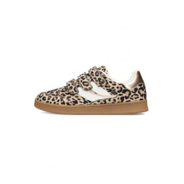 Pantofi sport din piele ecologica si material textil cu animal print Ziggy