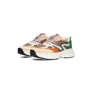 Pantofi sport din plasa cu garnituri din piele ecologica