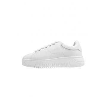 Pantofi sport uni de piele - Alb