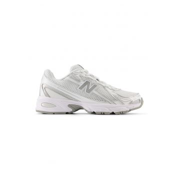 740 Pantofi sport low-cut din material textil - Alb/Argintiu