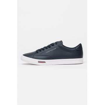 Pantofi psort low-cut de piele cu insertii de piele ecologica - Albastru inchis