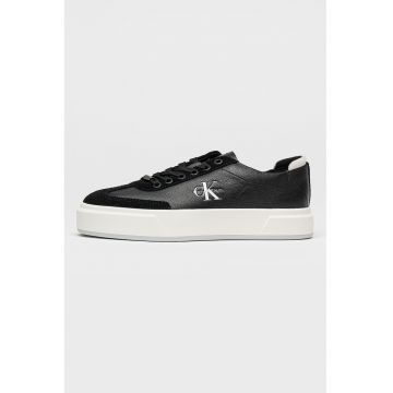 Pantofi sport Basket Cups de piele cu logo - Negru stins