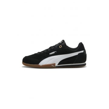 Pantofi sport Bella Donna de piele intoarsa cu garnituri de piele ecologica - Negru/Alb optic