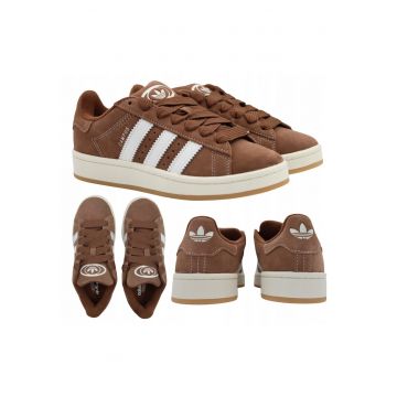 Pantofi Sport -  Campus 00S W Js2760 - Marimea 46-48 - Superior Din Piele Intoarsa - Interior Din Material Textil - Talpa Din Cauciuc In Stil Retro - Design Cu Profil Jos - Maro / Alb De Baza (Pamant Strata)