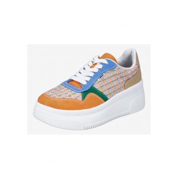 Pantofi sport cu platforma si model colorblock