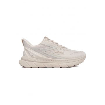 Pantofi sport dama  bej - piele ecologica/sintetic - talpa groasa - sistem de inchidere cu siret