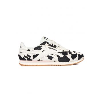 Pantofi sport dama  crem-negru - piele intoarsa si material sintetic - design elegant